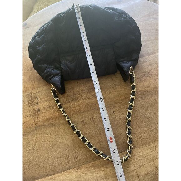 Koret Black Quilted Shoulder Bag Gold Chain Strap Medium Flap Handbag New - Picture 8 of 9